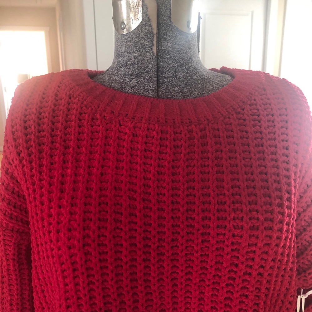 M XL XXL red  crop top sweater! - Picture 6 of 10